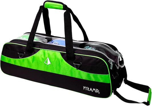 Pyramid Path Slim Triple Tote Roller Bowling Bag (No Shoe Pocket) With Large Side Accessory Pockets - Lightweight and Designed for Travel