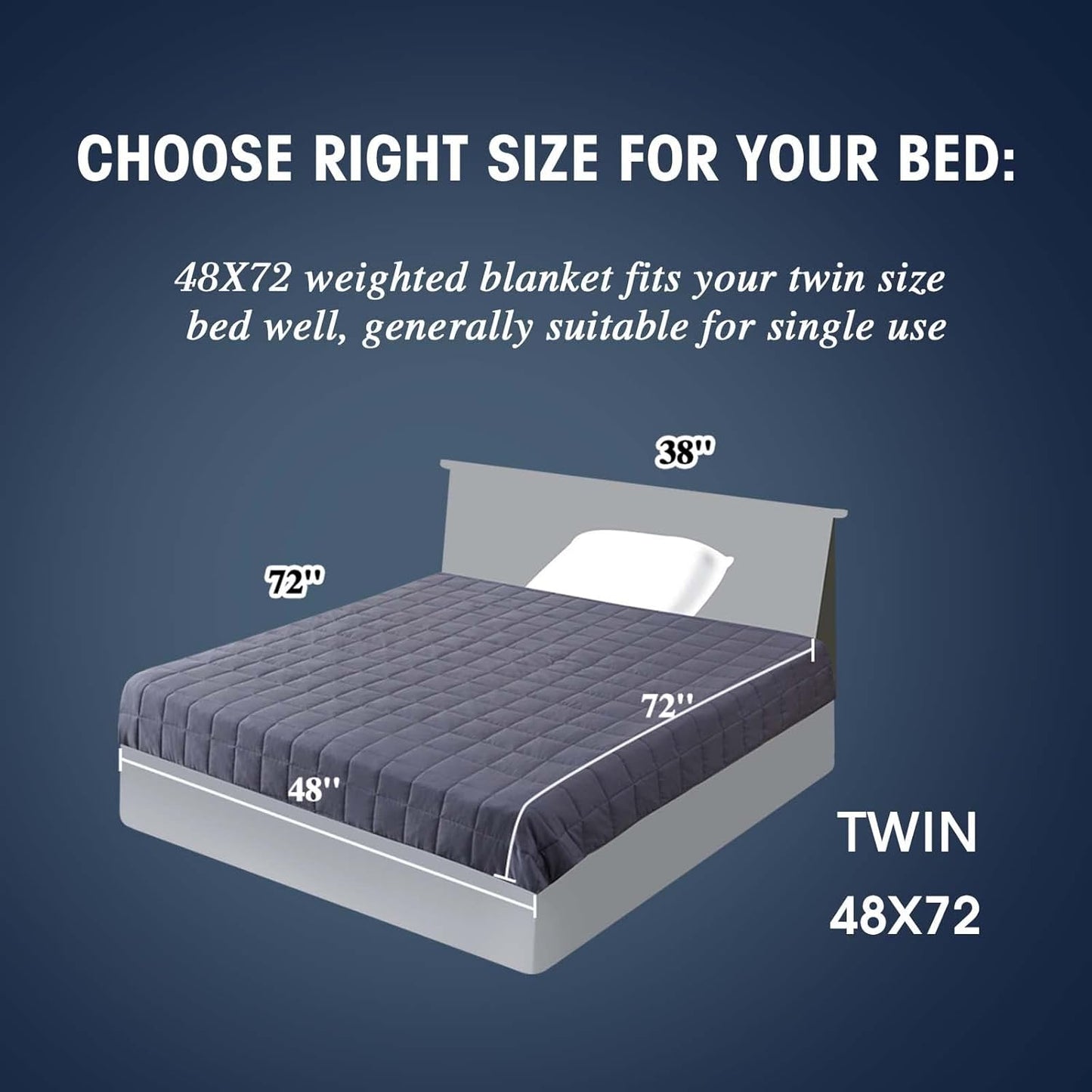 yescool Weighted Blanket for Adults (12 lbs, 48" x 72", Grey) Cooling Heavy Blanket for Sleeping Perfect for 110-130 lbs, Twin Size Breathable Blanket with Premium Glass Bead, Machine Washable