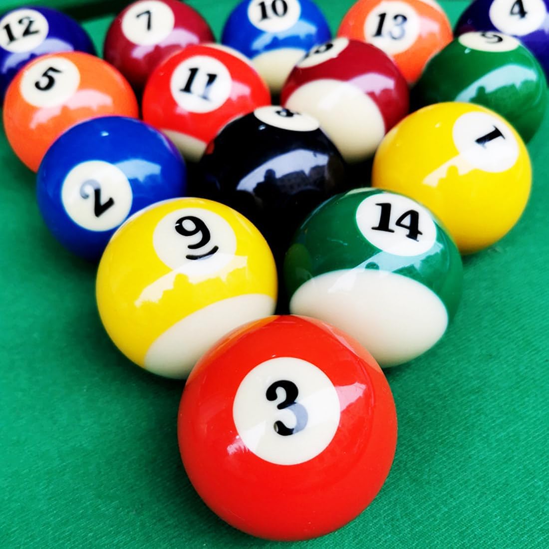 Replacement Billiards Ball, 2-1/4" Regulation Size, Object Balls with Cue Ball & Billiard #8 Ball, Standard Billiards Ball Accessories