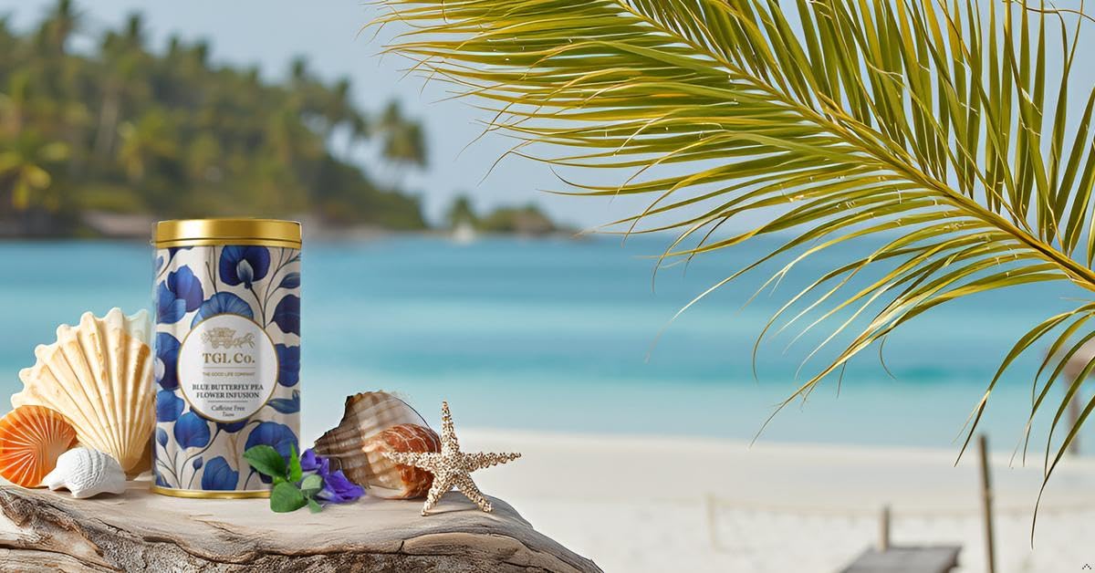 TGL Co. Blue Butterfly Pea Flower Tea (1.76 oz / 50g) Tall Tin Can | Natural Herbal Tea | Enjoy Hot or Iced | Blue Tea