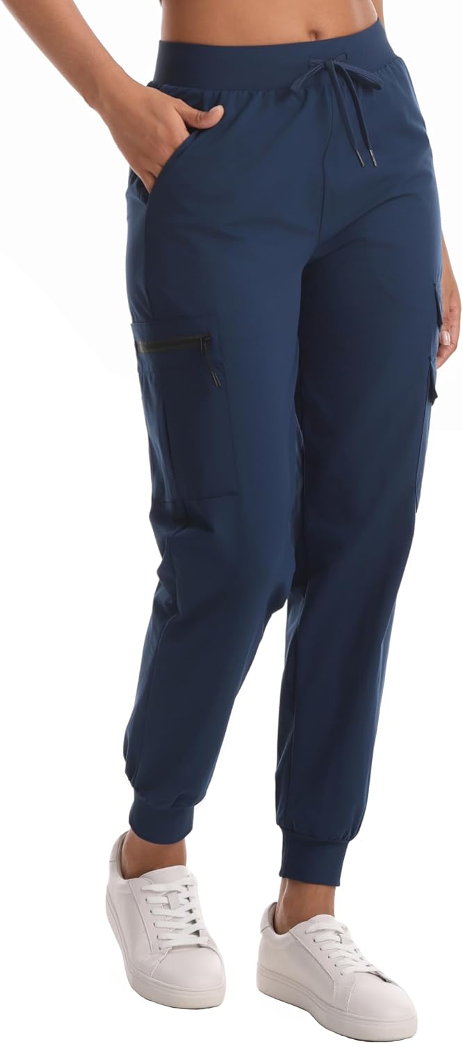 Women's Hiking Pants with Pockets - Travel Lounge Outdoor Quick Drying Lightweight Water Resistant Joggers