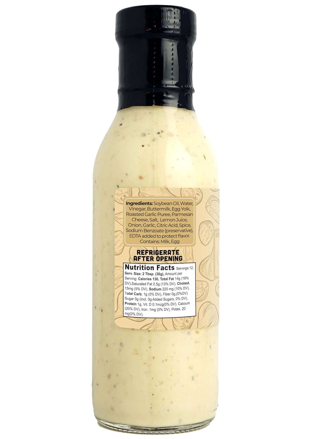 Green Jay Gourmet Creamy Garlic Salad Dressing – Rich & Savory with Bold Garlic Flavor – Handcrafted in USA – Perfect for Salads, Dips, Marinades & More – 12 Ounces