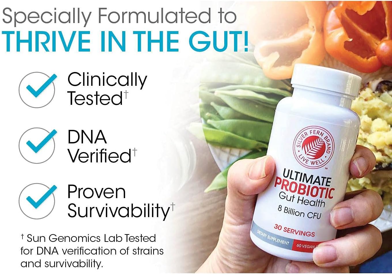 Silver Fern Gut Rehab Kit - 30 Day Supply - Cleanse Daily (1 Bottle = 120 Capsules) & Ultimate Probiotic (1 Bottle = 60 Capsules) - Immunoglobulins & Spore Forming Probiotics