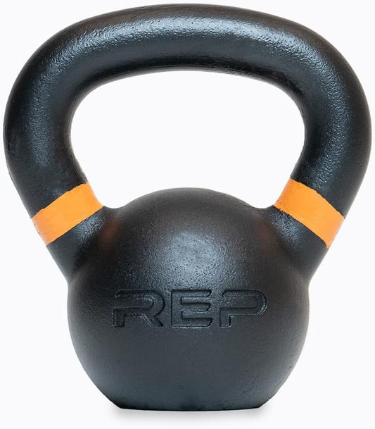 REP Fitness Single Kettlebells 5lb to 50lb Range, Cast Iron, Strength Training, Adjustable Weight, Power Workout Equipment, Home Gym, Free Weights, Dumbbell Alternative, Exercise, Men, Women