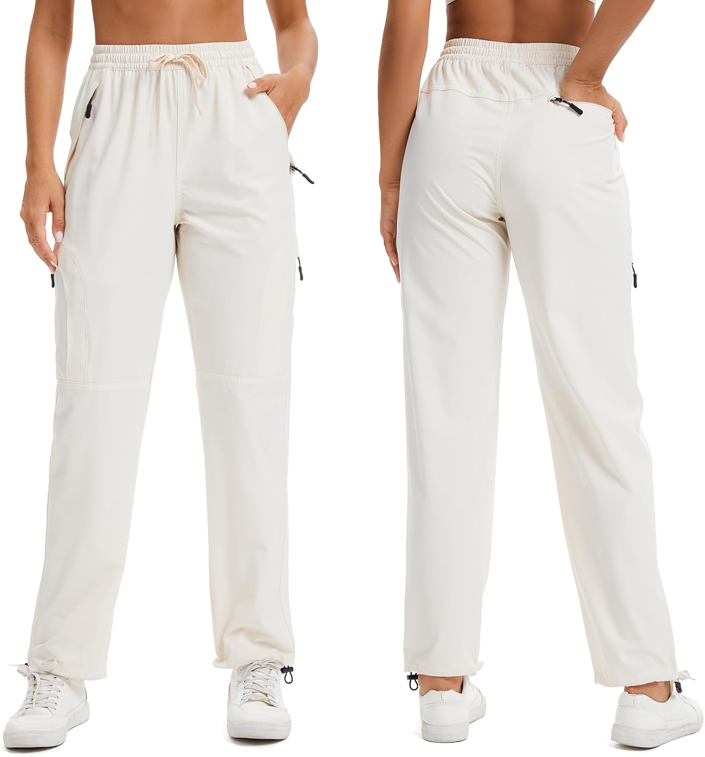 Womens Hiking Pants Quick Dry UPF 50 Lightweight Travel Golf Cargo Safari Pants Zipper Pockets