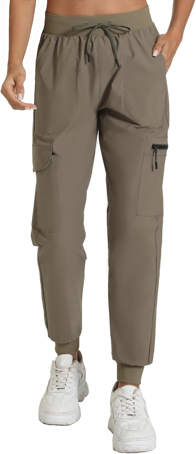 Women's Lightweight Cargo Pants with Pockets Stretchy Quick Dry Hiking Pants for Travel Casual Outdoor