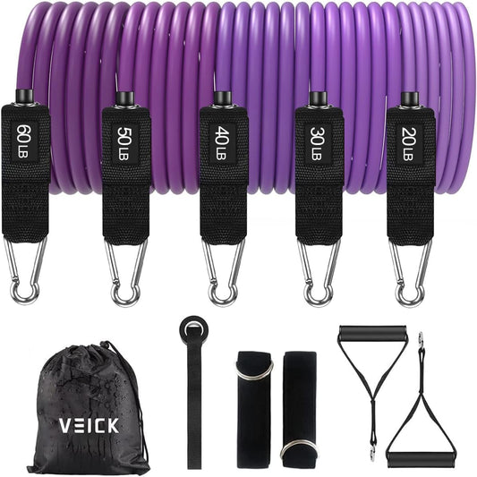 VEICK Resistance Bands, Exercise Bands, Workout Bands, Resistance Bands for Working Out with Handles for Men and Women, Exercising Bands for Fitness Weights Work Out at Home
