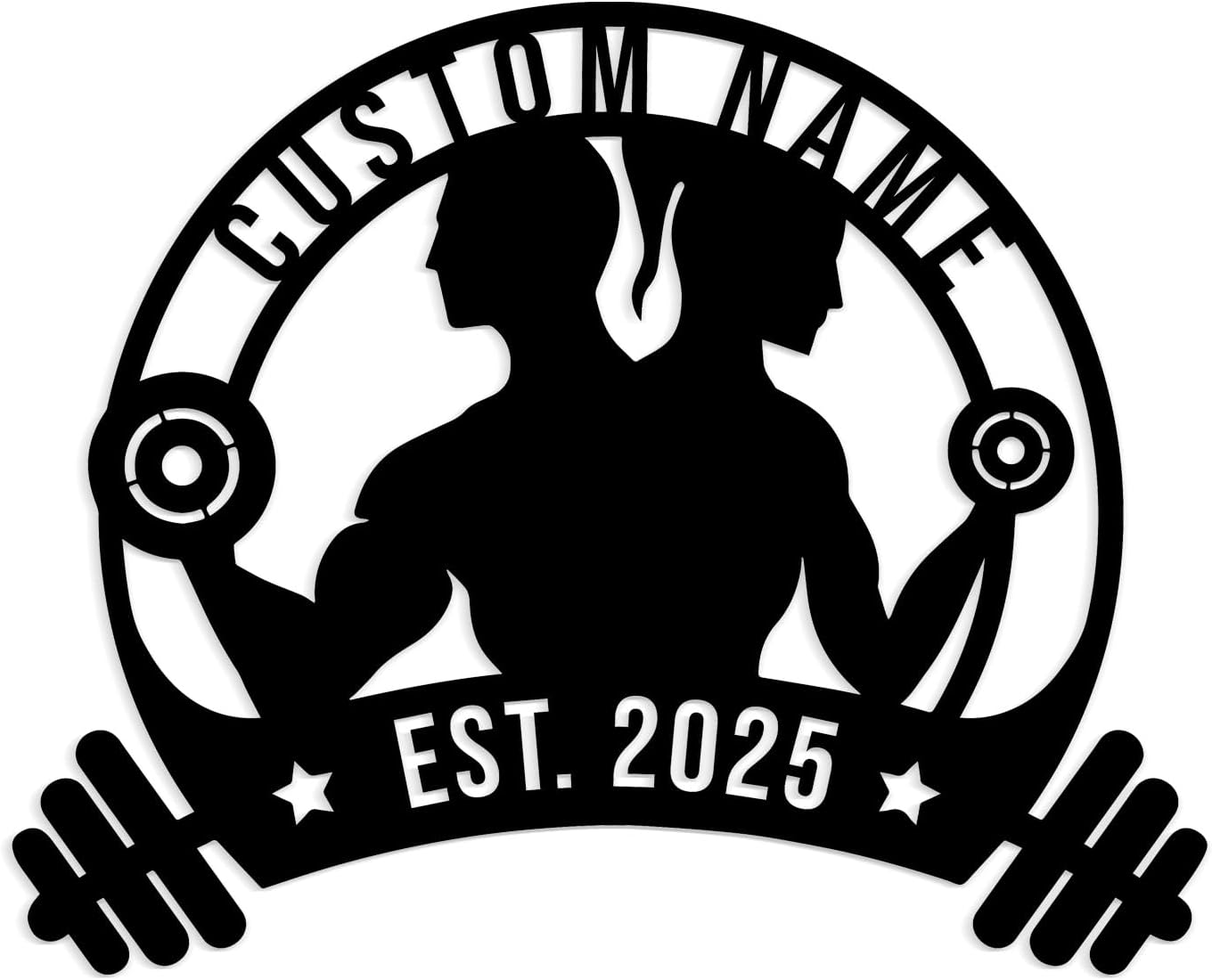 Personalized Metal Gym Sign, Custom Fitness Metal Wall Decor, Yoga Room Sign, fitness room decor, home gym decor, gifts for sports lovers, black metal