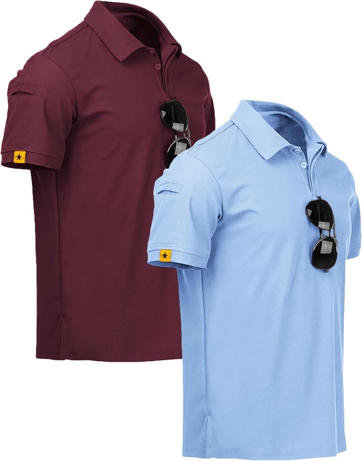 ZITY Mens 2 Pack Polo Shirts Short Sleeve Performance Sports Golf Shirt for Men Tactical Shirt