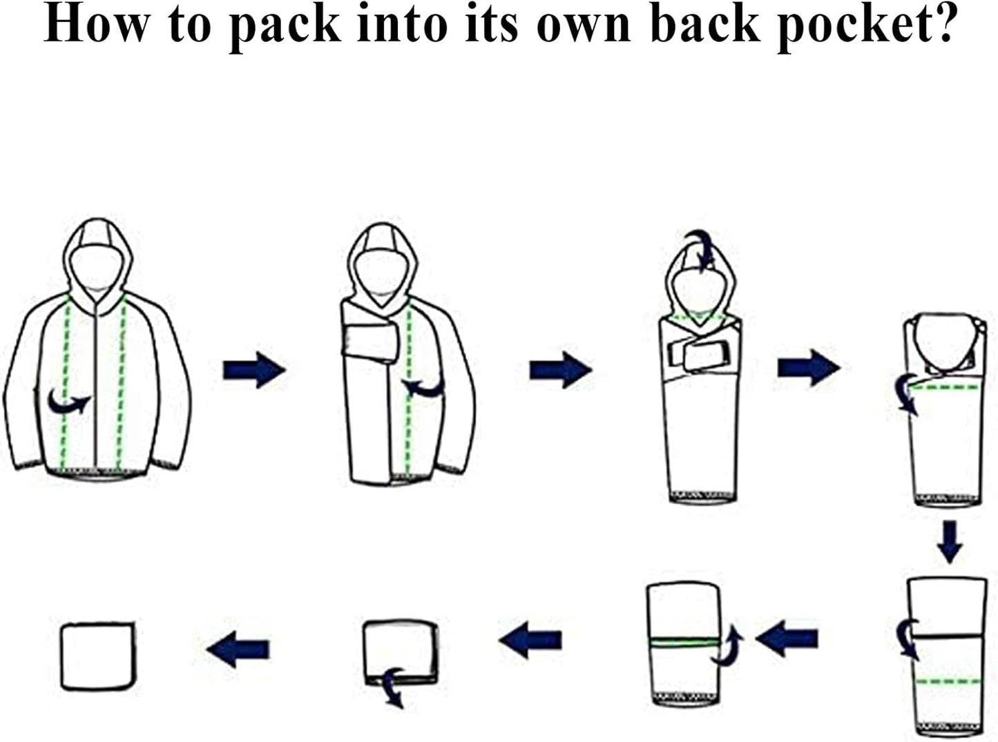 COOFANDY Men's Packable Rain Jacket Lightweight Waterproof Raincoat with Hood Travel Hiking Golf Windbreaker