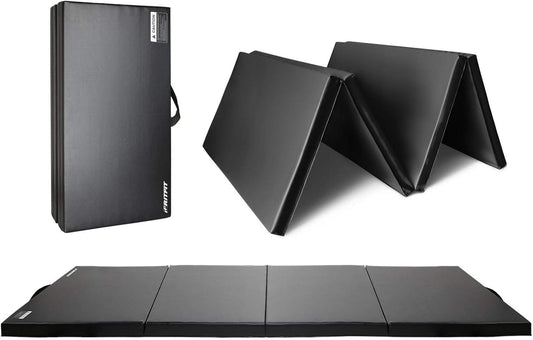 RitFit Upgraded Folding Exercise Mat, 2 Inch Thick Gymnastics Mat 3’x6’,4’x8’,4x10’,2'x8' with Carrying Handles for Yoga, MMA, Stretching, Core Workouts and Home Gym Protective Flooring