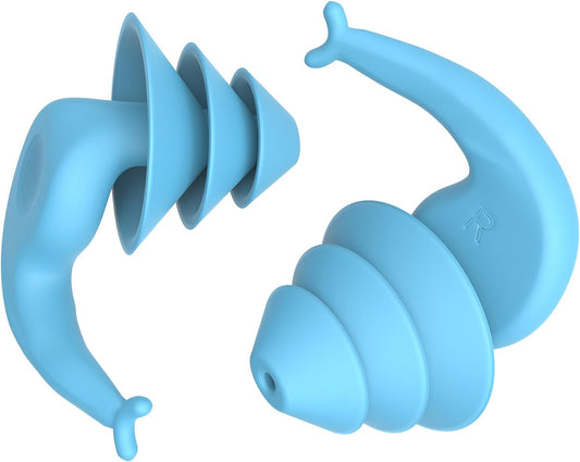 LYSIAN Reusable Swimmer Earplugs for Women Men 2 Pairs with Nose Clip, Water Proof Silicone Ear Plugs for Summer Swimming, Showering, Surfing, Water Sports and Sleeping