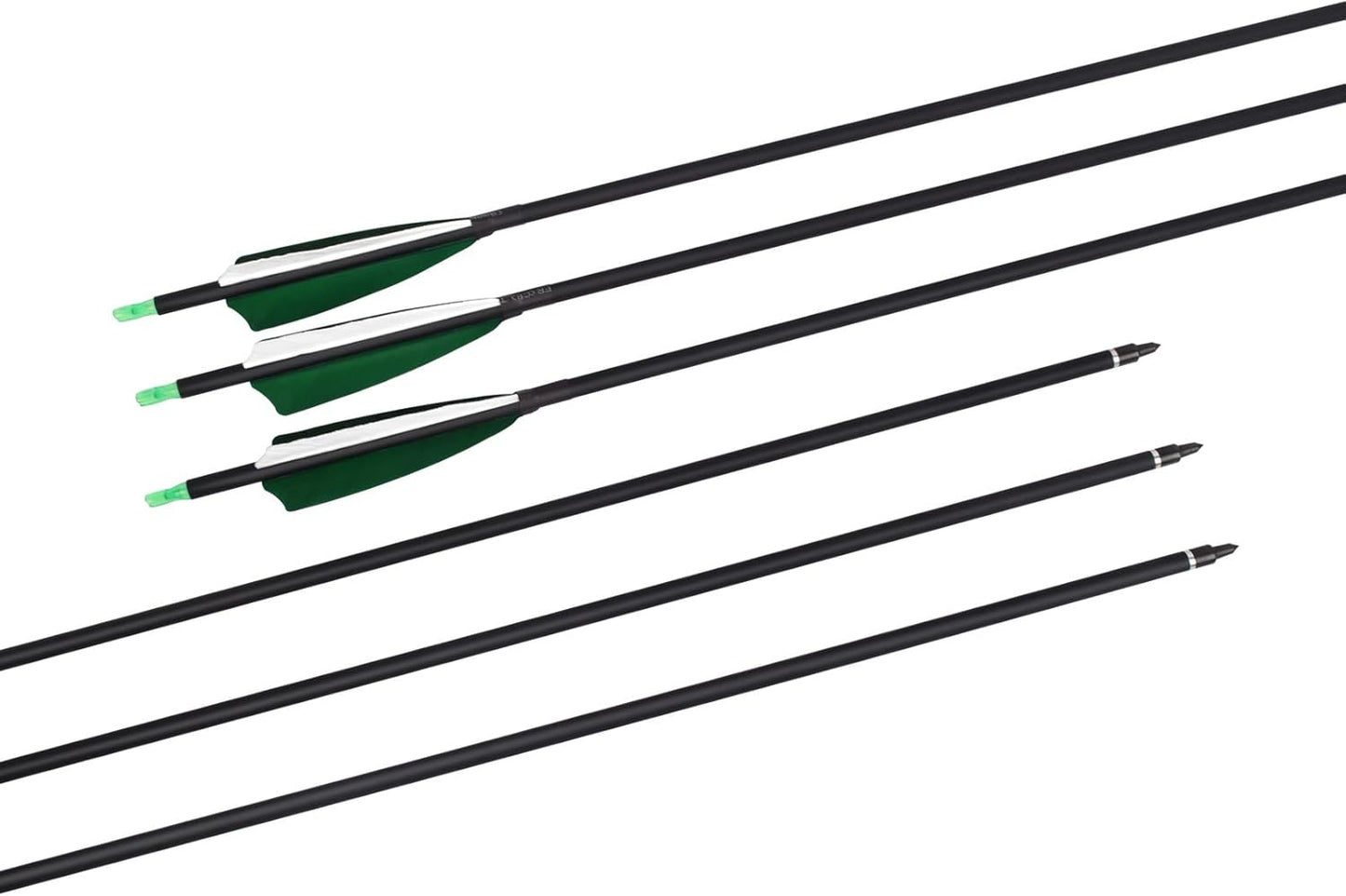 YLS 500 Spine Arrows 30 Inch Carbon Arrows 4" Turkey Feather Archery Target Practice Hunting Arrows with for Recurve Bow Long Bow