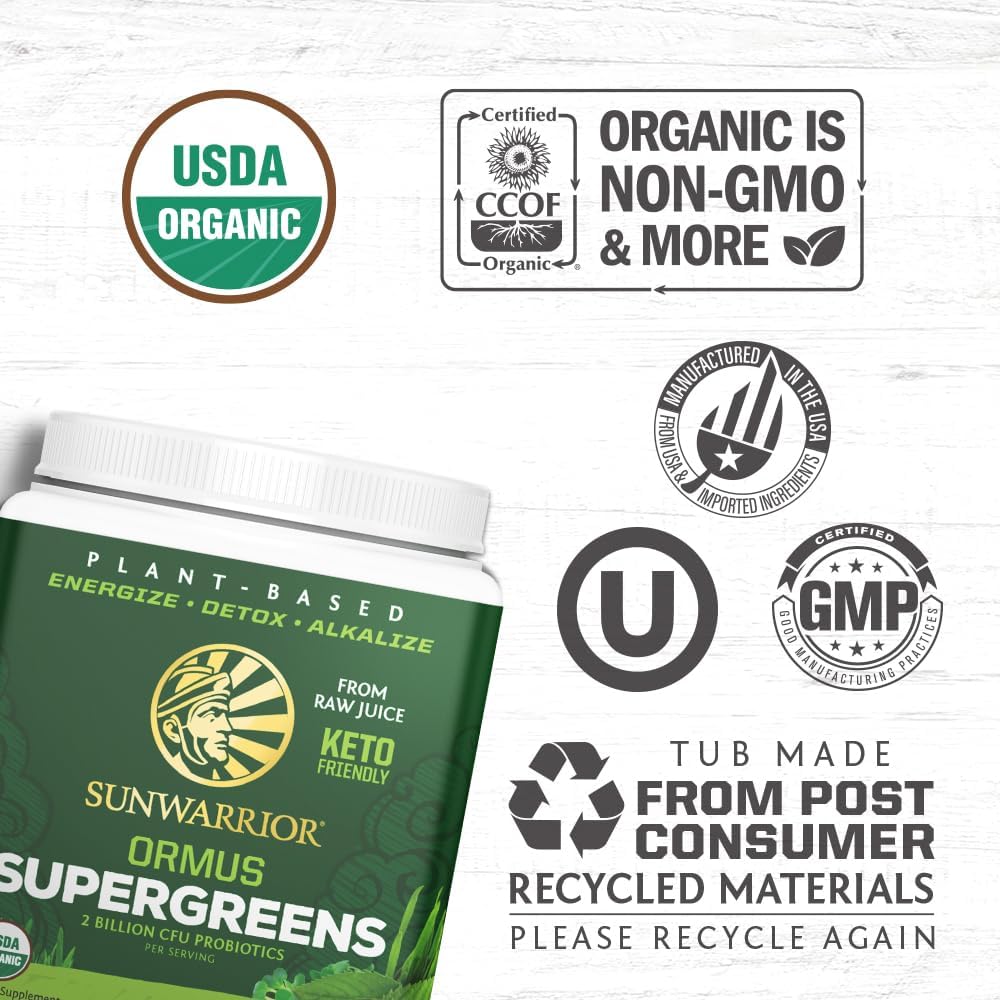 Organic Greens Powder Superfood Complex | Organic Super Greens Powder from Raw Juice with Probiotics Moringa Leaf & Electrolyte Minerals | Vegan Non-GMO No Added Sugar (Mint, 45 Servings)
