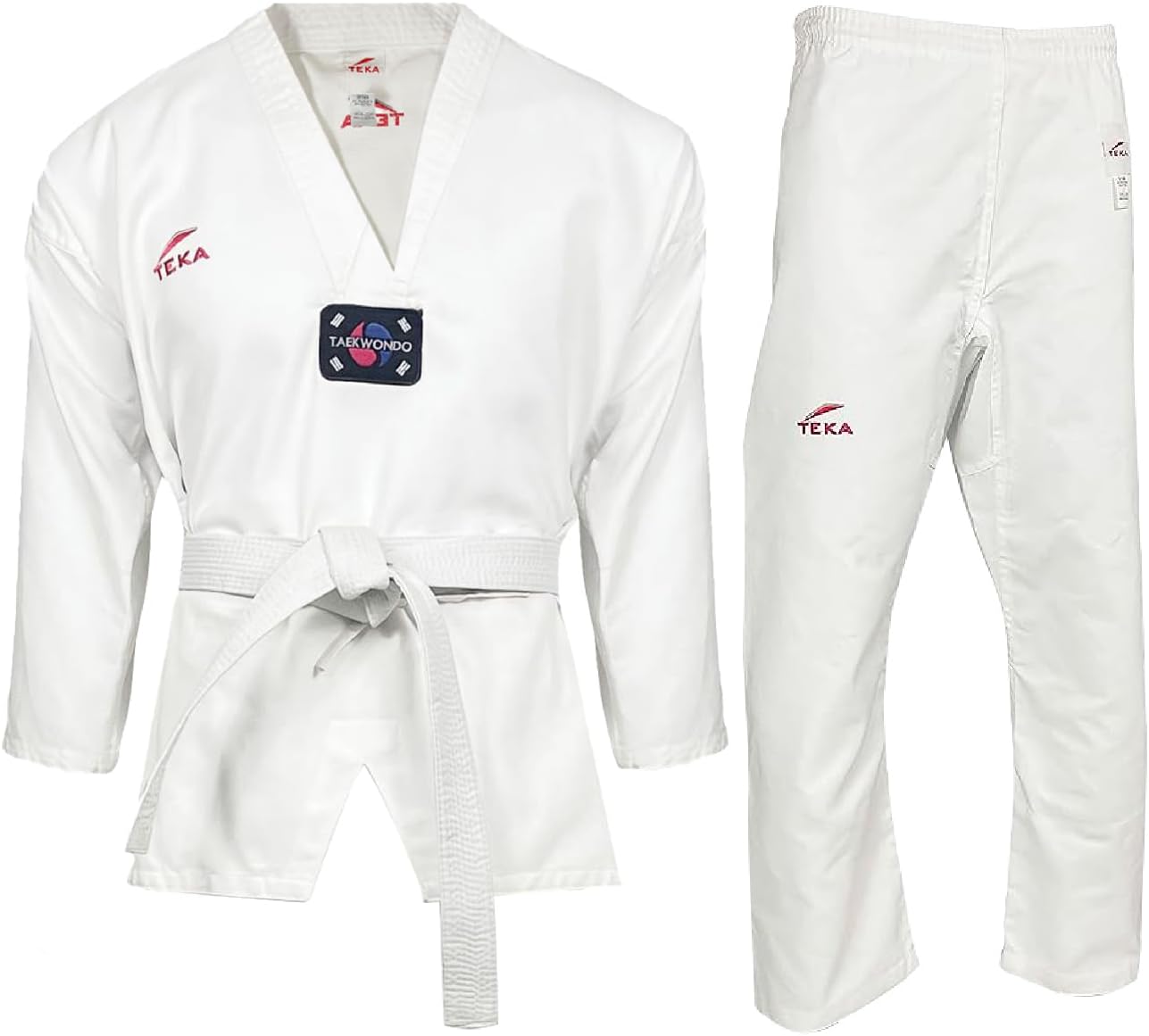 Teka Taekwondo Uniform with Free Belt 8-oz Lightweight Martial Arts Training Competition Uniform Gi Size 00-6