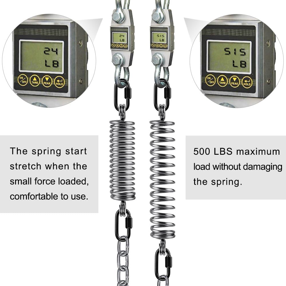 SELEWARE Heavy Bag Spring, Punching Bag Hanging Kit with Swivel & 2 Carabiners, 360 Rotational Hanging Accessory for Boxing Bag