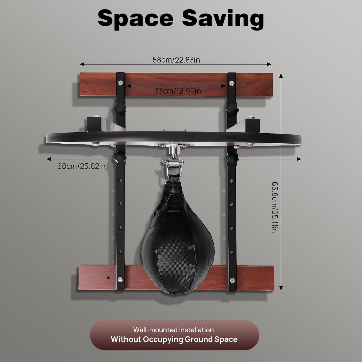 Speed Bag Platform Kit Heavy Duty, Adjustable Height Wall Mount Professional Boxing Training Equipment with Punching Ball, Punching Striking Kit Suitable for Boxing and Fitness Enthusiasts