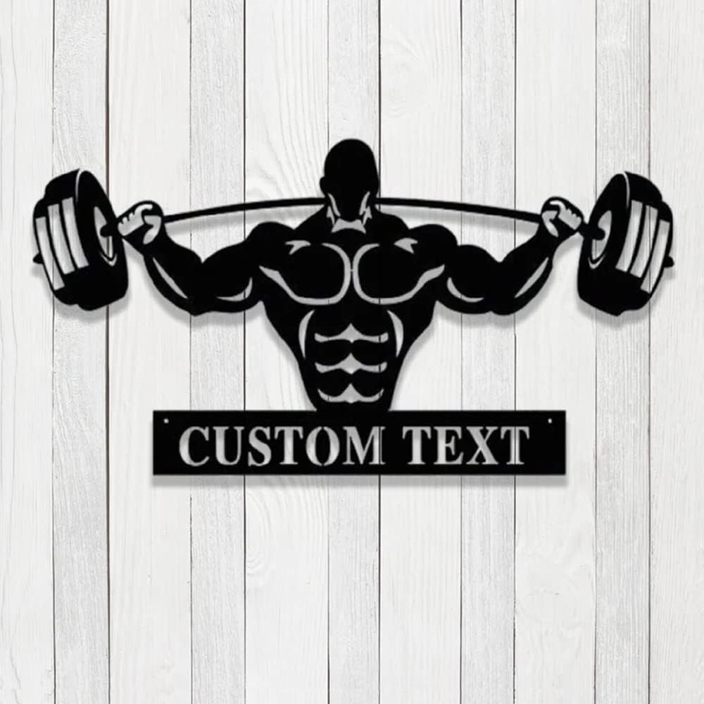 Powerlifting Personalized Lights Metal Wall Decor, Powerlifting Custom Monogram Wall Decor, Gym Metal Signs, gifts for men, husband, dad, papa, grandpa, father day sign