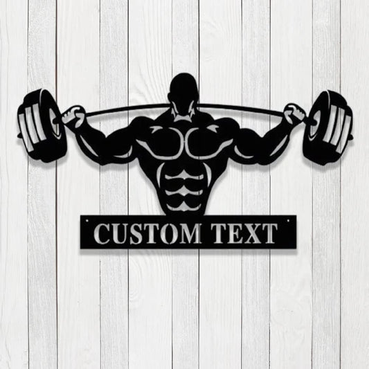 Powerlifting Personalized Lights Metal Wall Decor, Powerlifting Custom Monogram Wall Decor, Gym Metal Signs, gifts for men, husband, dad, papa, grandpa, father day sign