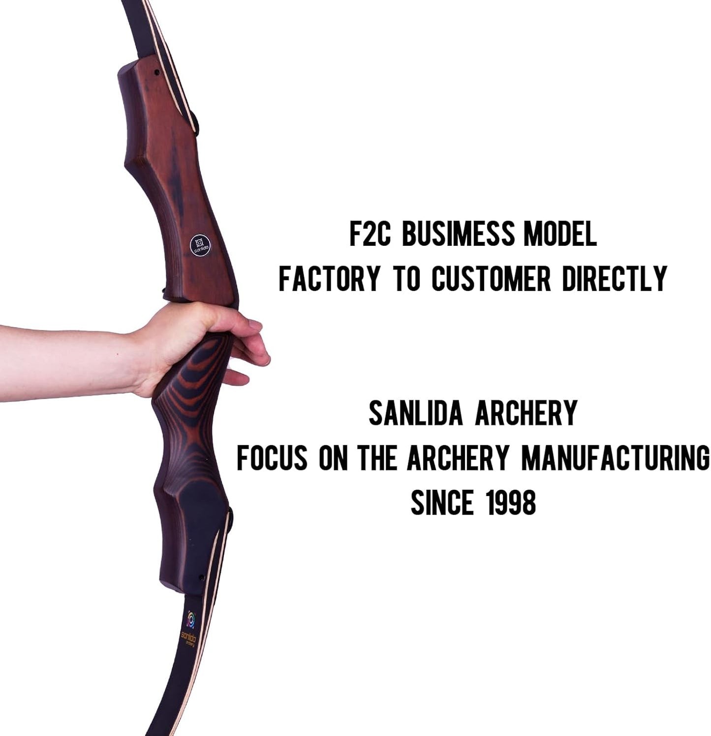 Sanlida Hermit X8 Standard ILF Takedown Hunting Recurve Bow for Adults and Hunters, 60 62 Inch Wooden Recurve Bows Package for Outdoor, Hunting and Practice 25-60Lbs RH Only