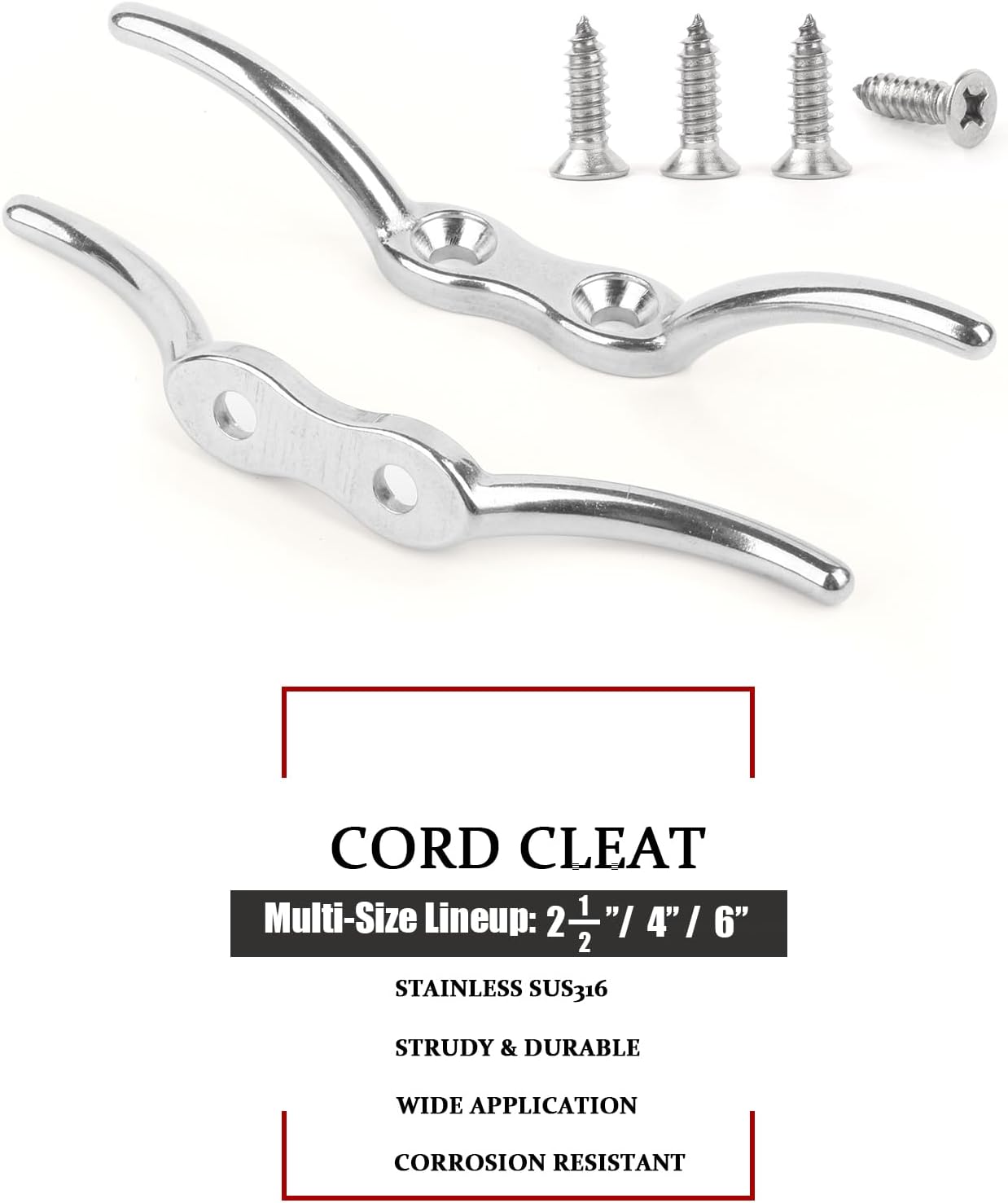 Atibin Deck Hardware Dock Cleats Steel Stainless Kayak Boat Cleat Marine Mooring Heavy Rope Cleat Base