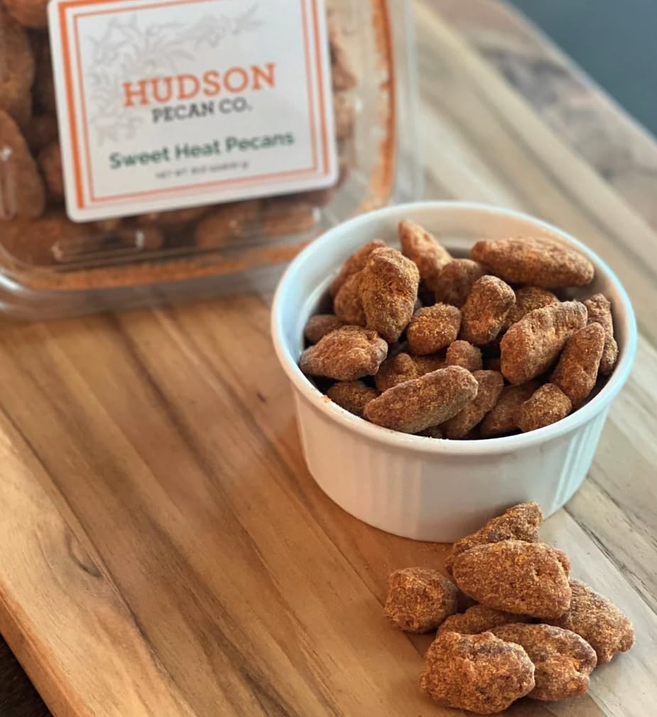 Hudson Pecans - Sweet Heat Pecans, 8oz, Perfectly Balanced Flavors to Compliment with a Delighftul Sweet Sensation + a Little Kick