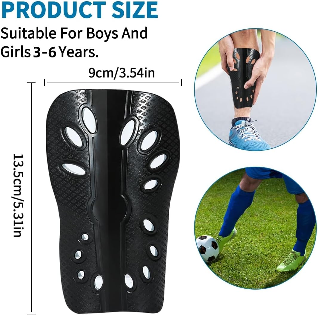 Soccer Shin Guards for Kids Youth, 2 Pairs Breathable Shin Pads for Boys Girls Teens Adults, Lightweight Football Equipment Cushion Protection for Men Women