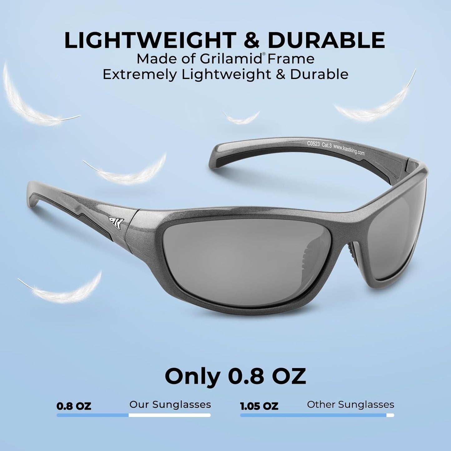 KastKing Hiwassee Polarized Sport Sunglasses for Men and Women, Wrap Sunglasses for Fishing Cycling and Running,UV Protection