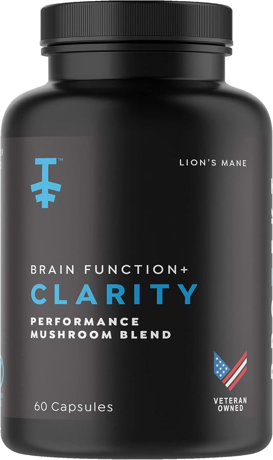 Lions Mane Supplement Capsules - Lion's Mane & Reishi Mushroom Capsules, Nootropics Brain Supplements for Memory and Focus, Mushroom Supplement, Brain Energy Supplements - 60 Count