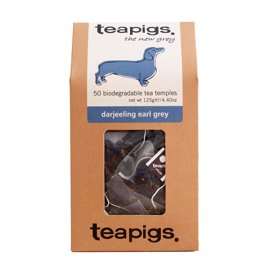 Teapigs Darjeeling Earl Grey Tea Bags Made with Whole Leaves, bold flavor, natural ingredients (1 Pack of 50 Teabags)