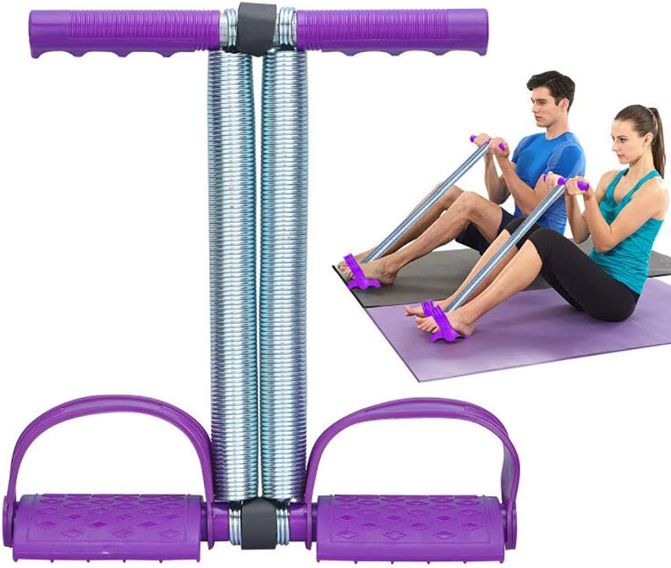 Elastic Sit Up Equipment, Pull Rope Dual Spring Tension Foot Pedal Sit Up Equipment for Abdominal, Leg Exerciser Tummy Trimmer Sport Fitness Slimming Training Bodybuilding at Home Gym