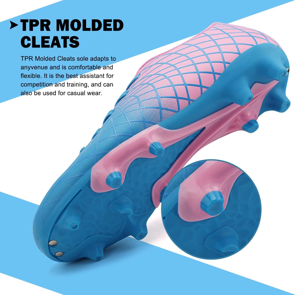 JABASIC Kids Outdoor Soccer Cleats Athletic Firm Ground Football Shoes