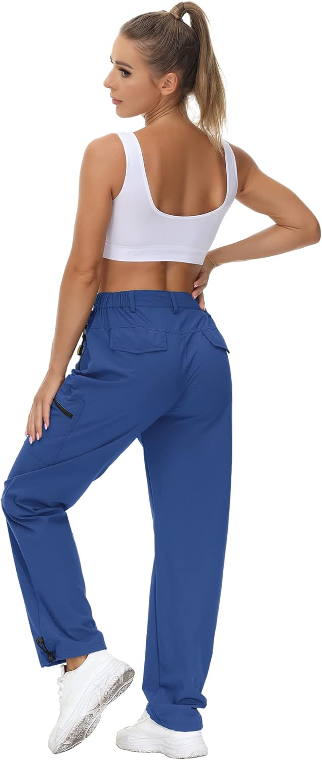VVK Women's Hiking Cargo Pants Lightweight Quick Dry Outdoor Athletic Pants Camping Climbing Golf Zipper Pockets