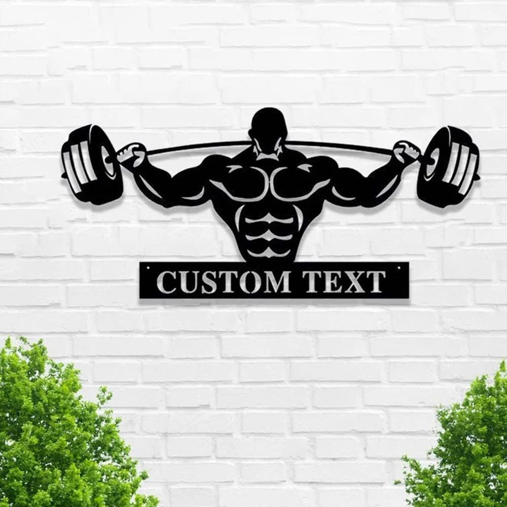 Powerlifting Personalized Lights Metal Wall Decor, Powerlifting Custom Monogram Wall Decor, Gym Metal Signs, gifts for men, husband, dad, papa, grandpa, father day sign