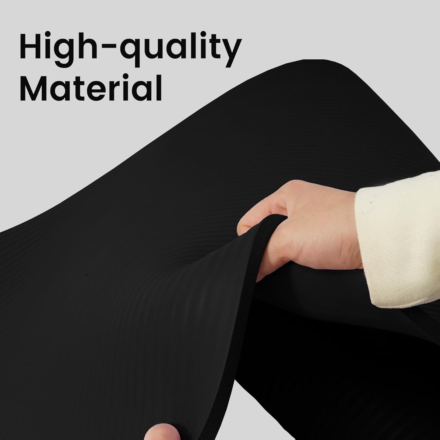 Yoga Mat, 1/2-Inch Extra Thick High Density Exercise Mat, Anti-Tear Exercise Yoga Mat with Carrying Strap, Suitable for Various Yoga Exercises