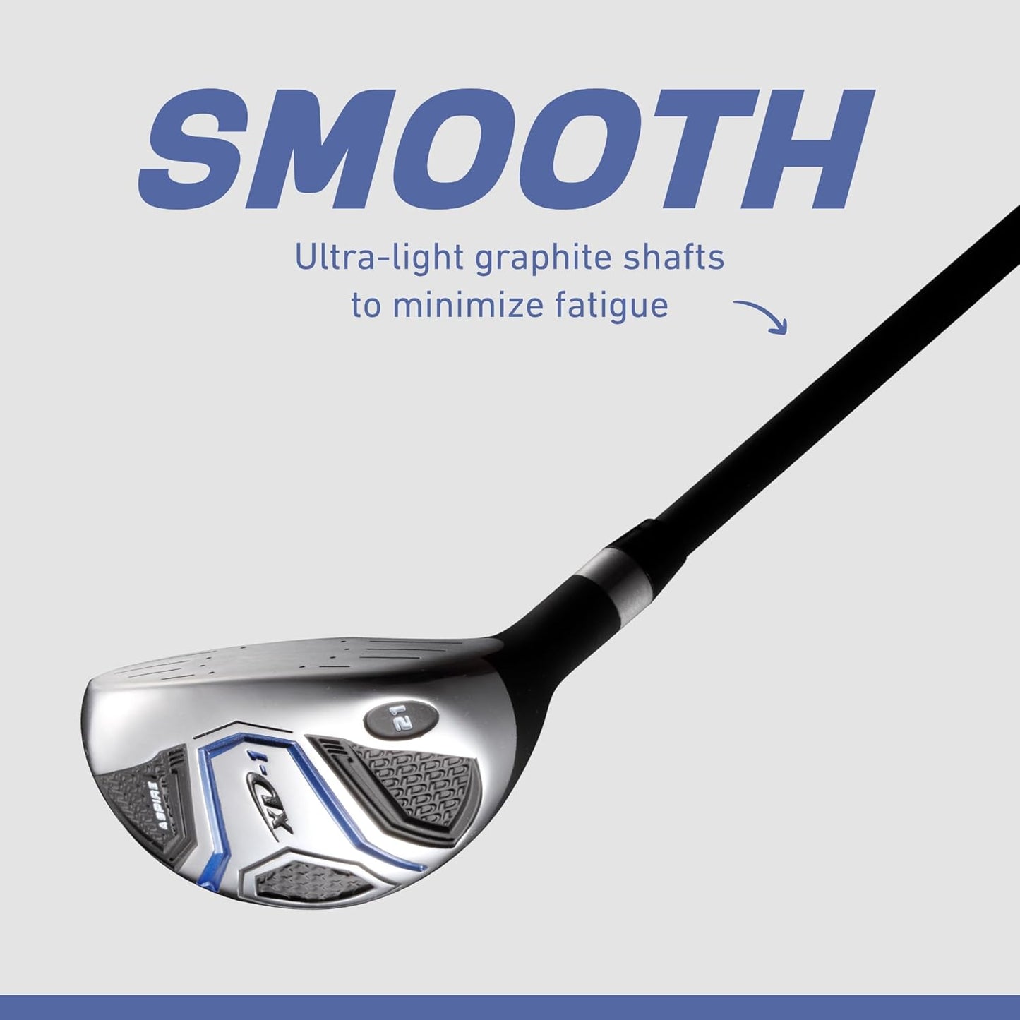 Aspire XD1 Complete Mens Golf Club Set, Includes Titanium Driver, S.S. Fairway, S.S. Hybrid, S.S. 6-PW Irons, Putter, Bag, 3 H/C's, Right & Left Handed Golf Clubs