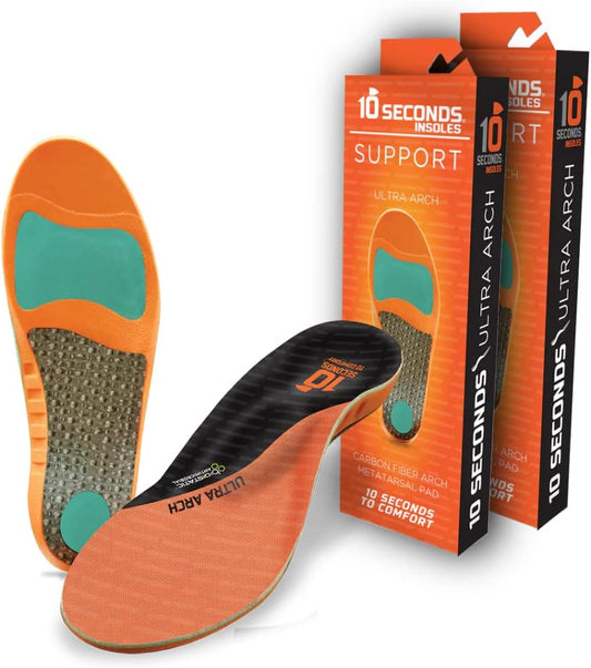 3810 Ultra Arch Support – Foam Cushion Insoles for Men & Women w/Metatarsal Pad, Plantar Fasciitis Relief, Morton's Neuroma Metatarsalgia Orthotics, Heavy Impact Shoe Insert (M 4, W 6) 2-Pack