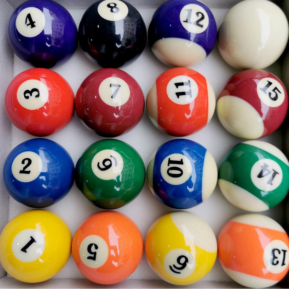 Replacement Billiards Ball, 2-1/4" Regulation Size, Object Balls with Cue Ball & Billiard #8 Ball, Standard Billiards Ball Accessories