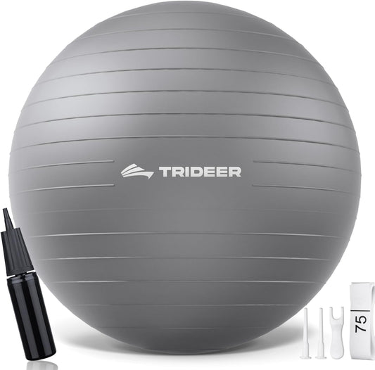 Trideer Yoga Ball – Anti-Burst Exercise Ball for Pregnancy, Office, Birthing, Stretching & Core Workout – Home Gym & Therapy