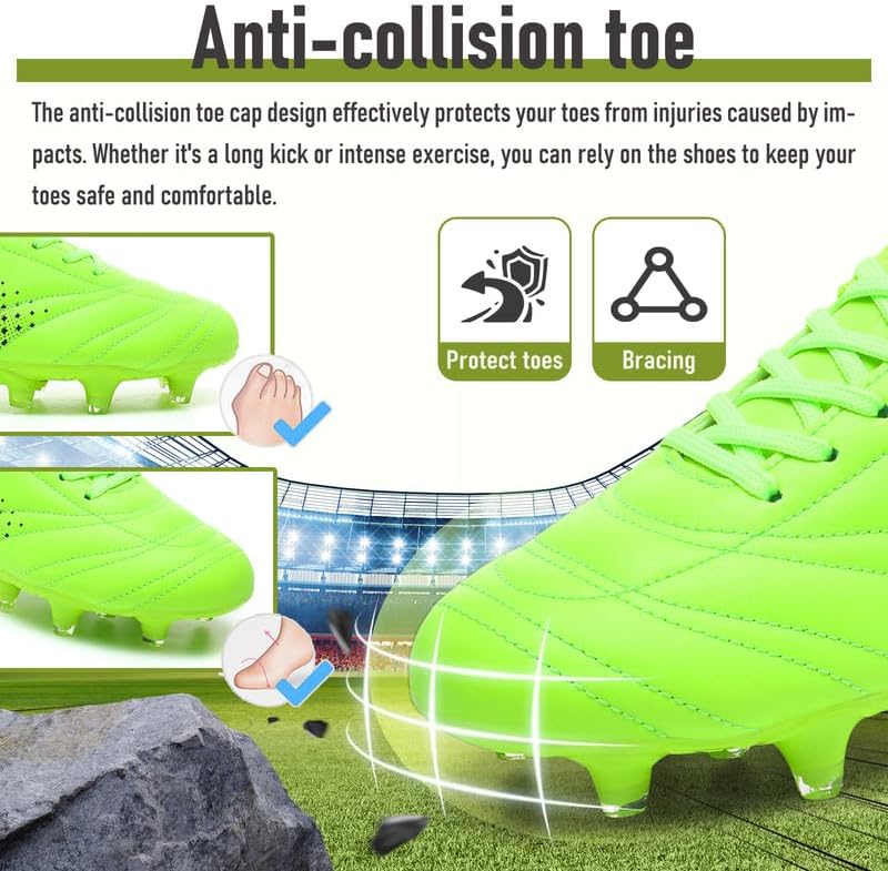 LIZRHA Soccer Shoes for Boys Girls Soccer Cleats Boys Girls Kids Athletic Outdoor Football Shoes Youth Football Cleats Outdoor & Indoor Soccer Shoes Lightweight, Running & Training for Students