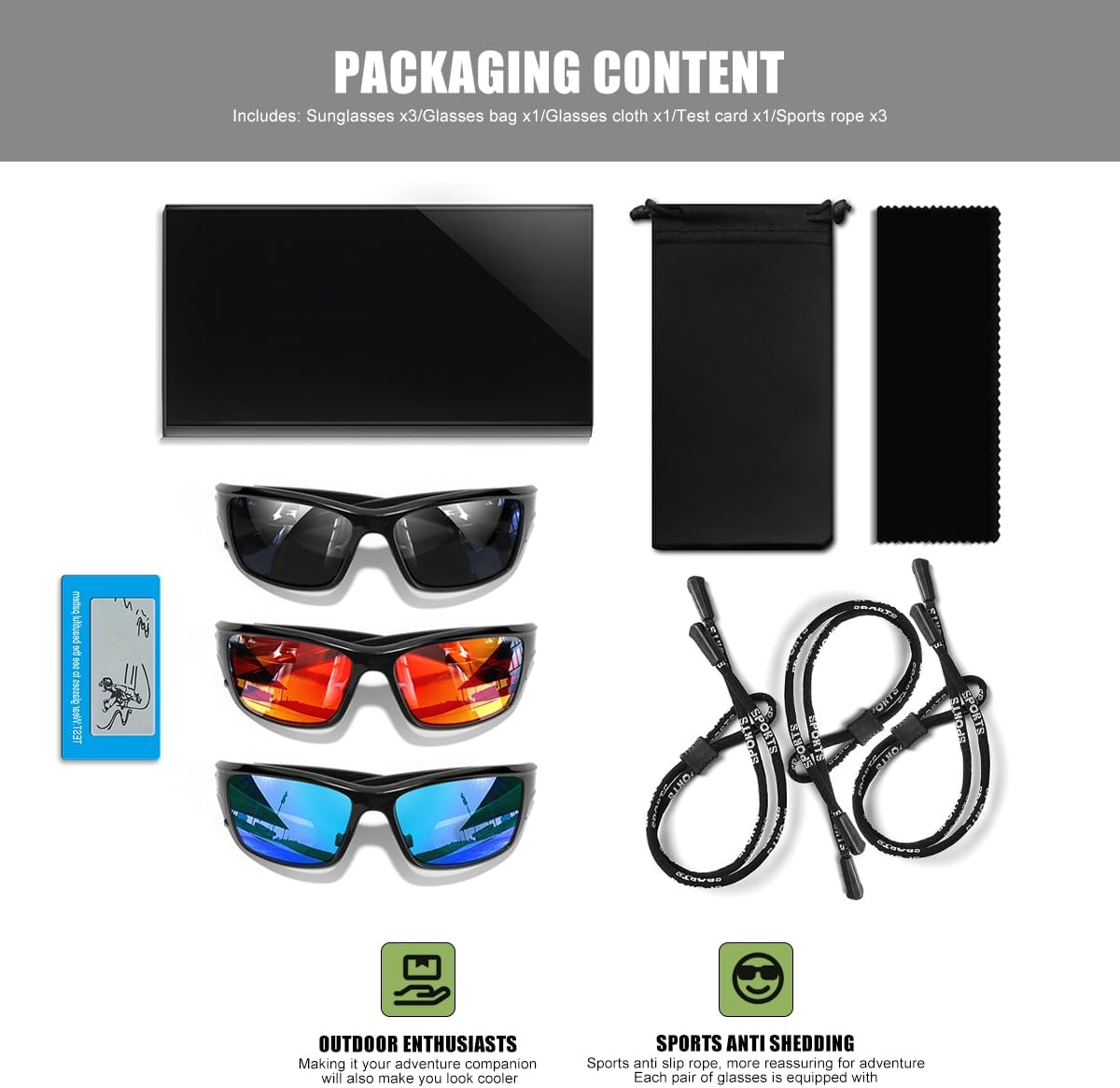 Polarized Sunglasses for Men Women Sports Goggles Lightweight Frame Cycling Running Fishing Driving UV400 Protection