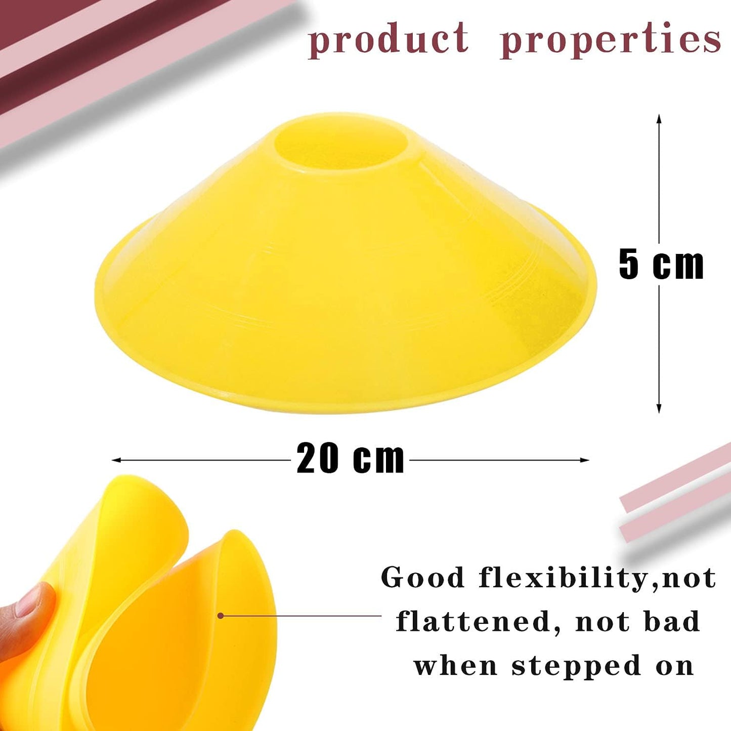 60/30 Pack Soccer Training Cones - Agility Cones with Carry Bag, Sturdy Disc Cones for Sports Training, Soccer, Football, Basketball, Indoor Outdoor Sports, Festive Events, Field Cone Markers