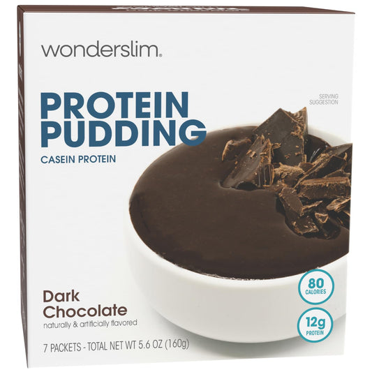 WonderSlim Protein Pudding, Dark Chocolate, Gluten Free, Low Carb (7ct)