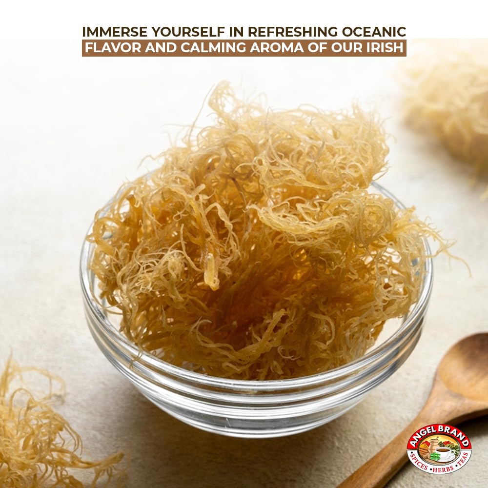 Angel Brand Irish Sea Moss 2 oz Pouch, Pack of 4 - Nutrient-Rich Sea Vegetable Harvested from Clean Ocean Waters - Irish Sea Moss for Smoothies & Soups