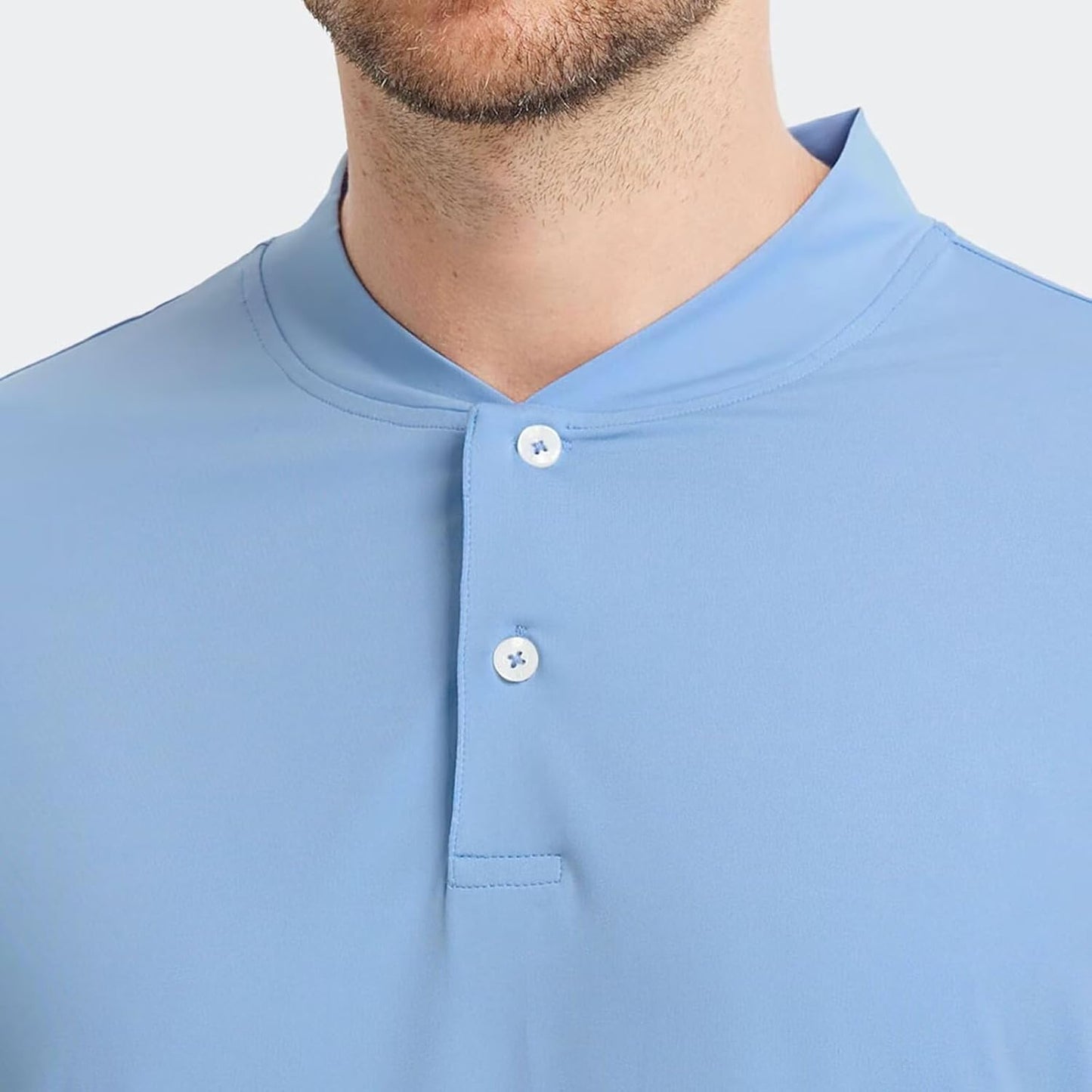 M MAELREG Collarless Golf Shirts for Men Dry Fit Moisture Wicking Performance Solid Casual Mens Henley Shirts Short Sleeve