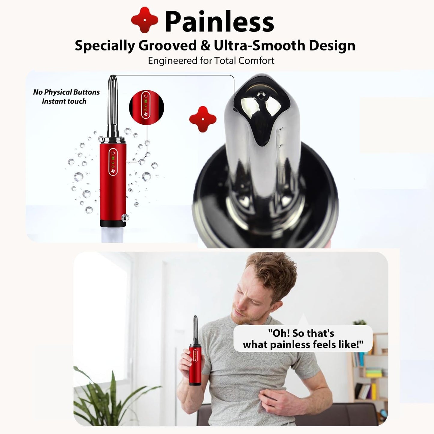 Upgrade Enema Anal Douche , Waterproof Touch Control, Enemas-Douches for Men & Women Colon Cleanse, Shower Enema Bulb-Bottles Kit, Electric Rotating Nozzle, Pressure Spray, Two Douching Modes,red