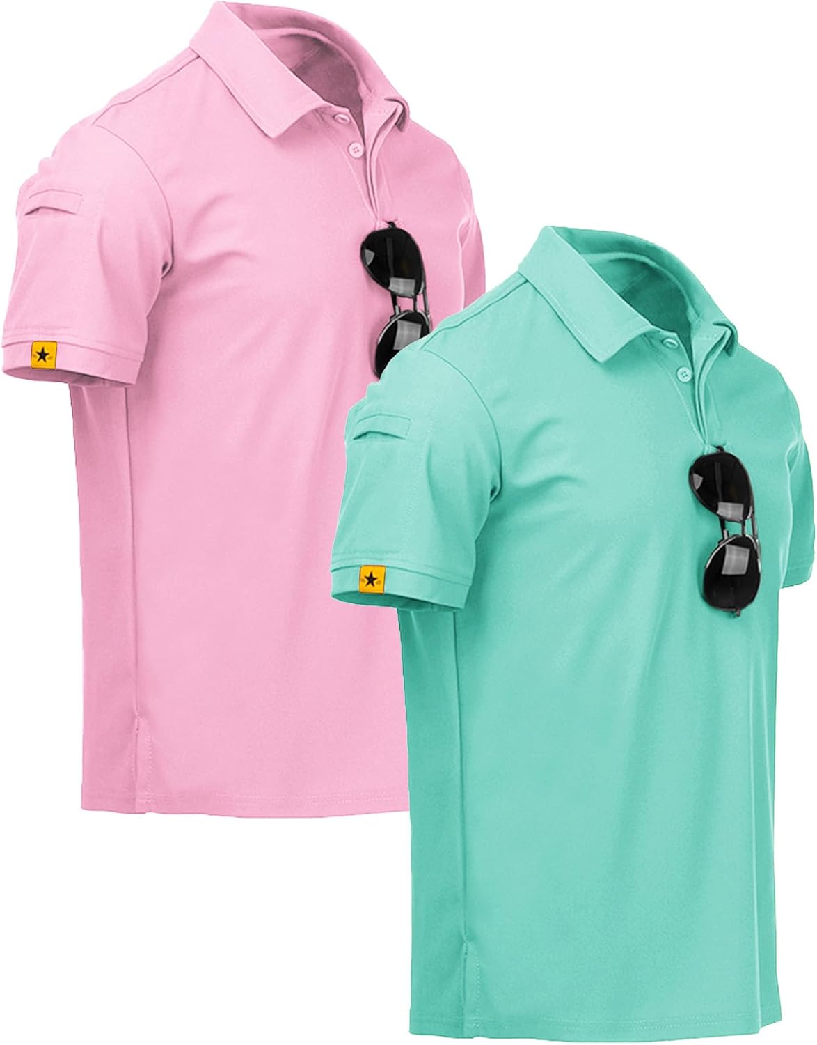 ZITY Mens 2 Pack Polo Shirts Short Sleeve Performance Sports Golf Shirt for Men Tactical Shirt