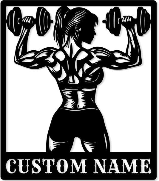 Customized Metal Gym Name Sign, Personalized Sports Room Wall Art,Metal Gym Sign,Unique Fitness Wall Sign, Gym Lovers Unique Gift, Gym Wall Art,Training Center Sign (Style-13)