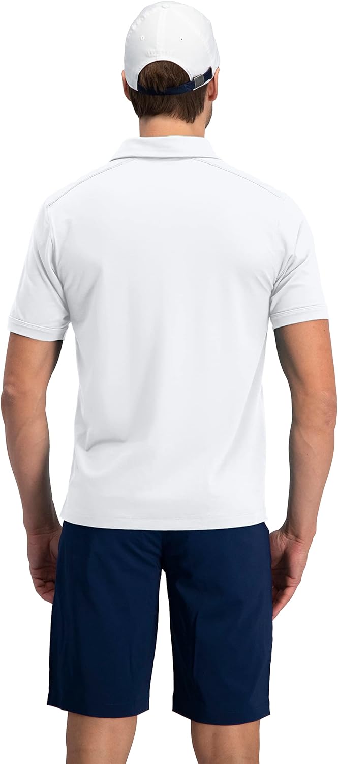 Three Sixty Six Golf Shirts for Men - Dry Fit Short-Sleeve Polo, Athletic Casual Collared T-Shirt