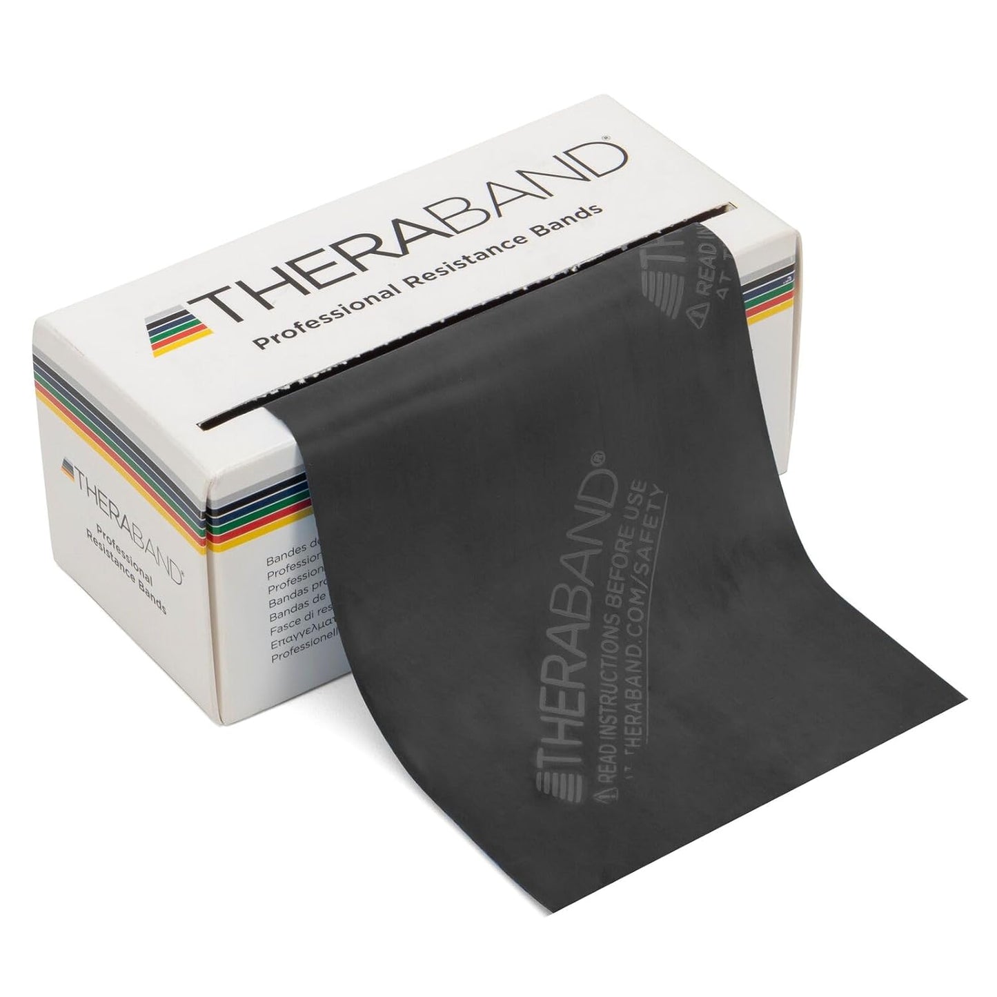 THERABAND Resistance Bands, 6 Yard Roll Professional Latex Elastic Band For Upper & Lower Body, Core Exercise, Physical Therapy, Pilates, Home Workouts, Rehab, Black, Special Heavy, Level 6